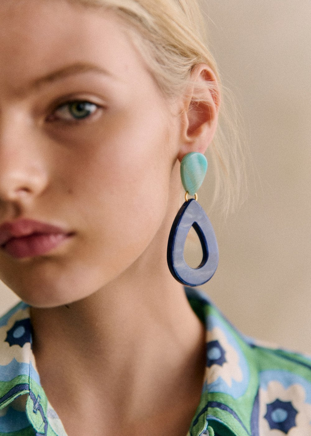 Lola Earrings - Sézane x Momonì - Blue Multicoloured