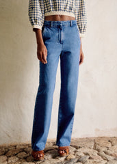 Lino Trousers - Indigo Blue