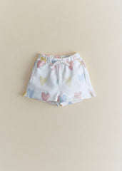 Nelson Shorts - Ecru Pastel Hearts
