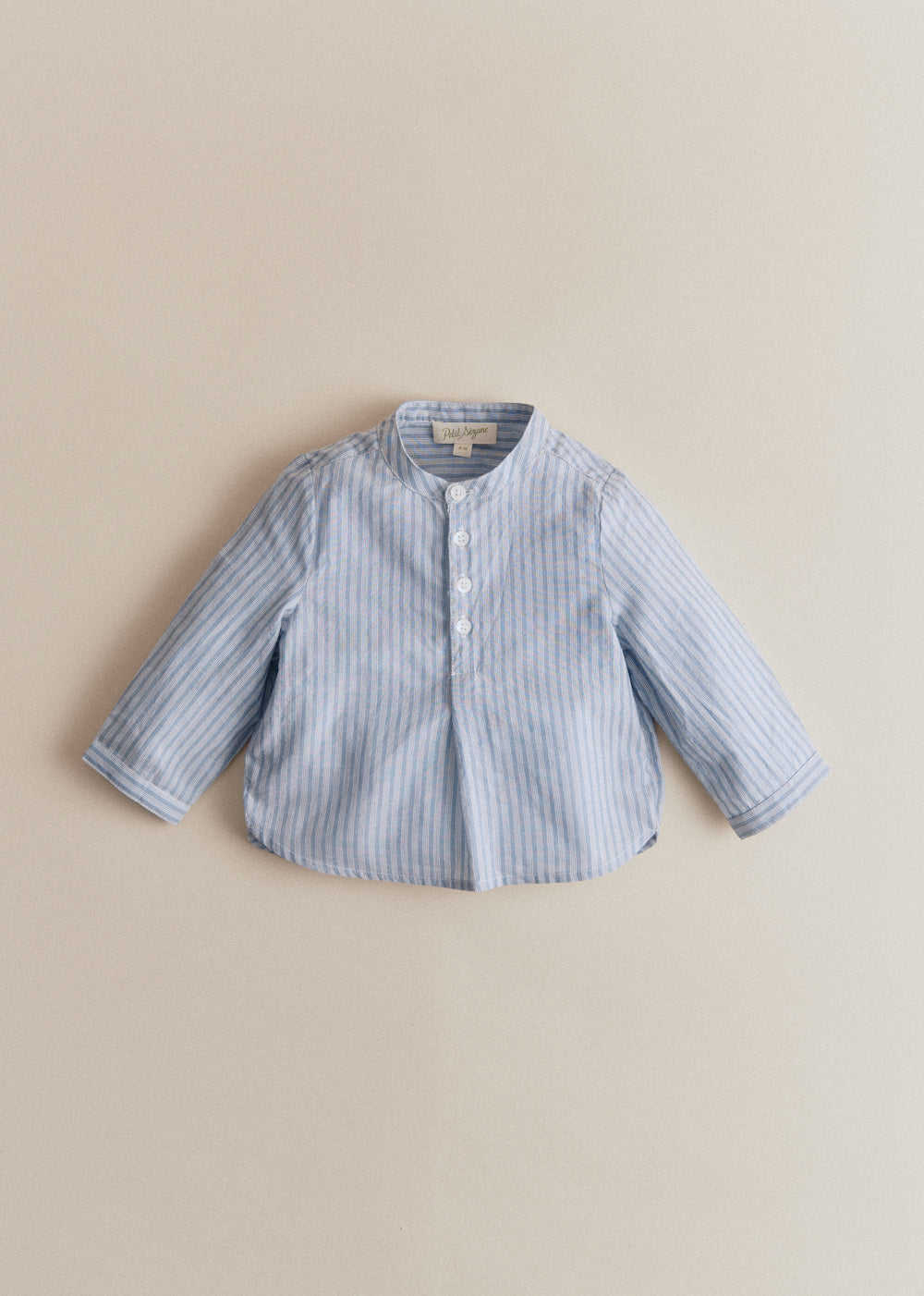 Marc Shirt - Ecru With Blue Stripes