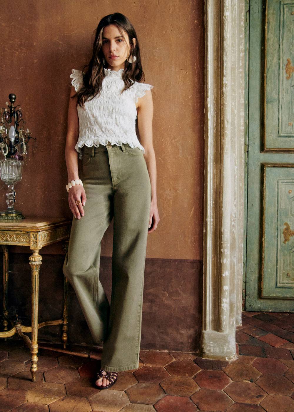 The Wide Leg Trousers - Olive Green