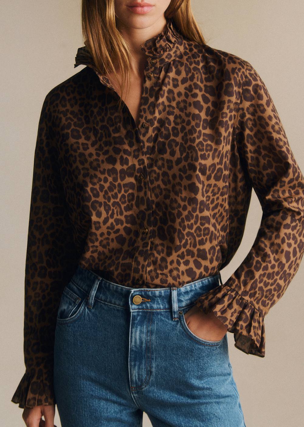 Erine Shirt - Small Leopard Print Overdyed