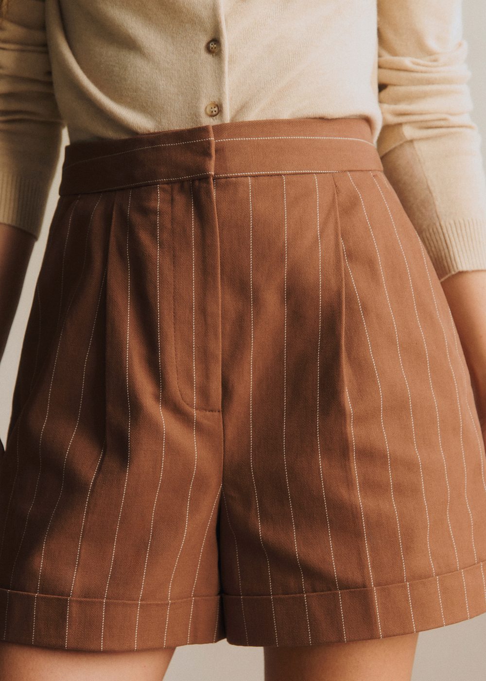 Dogan Shorts - Chocolate Cream Tennis Stripes