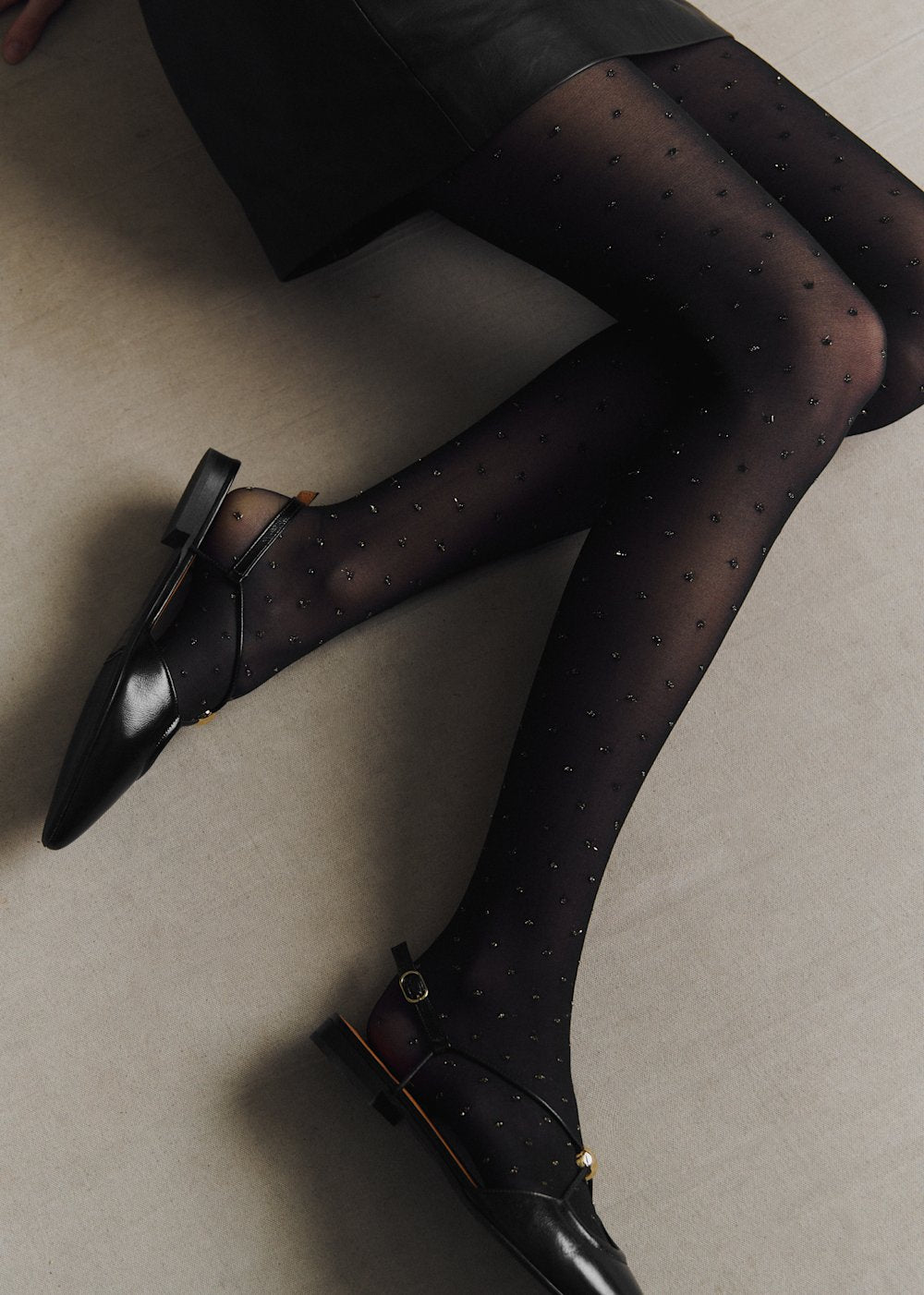 Tights - Gold Plumetis Semi Opaque