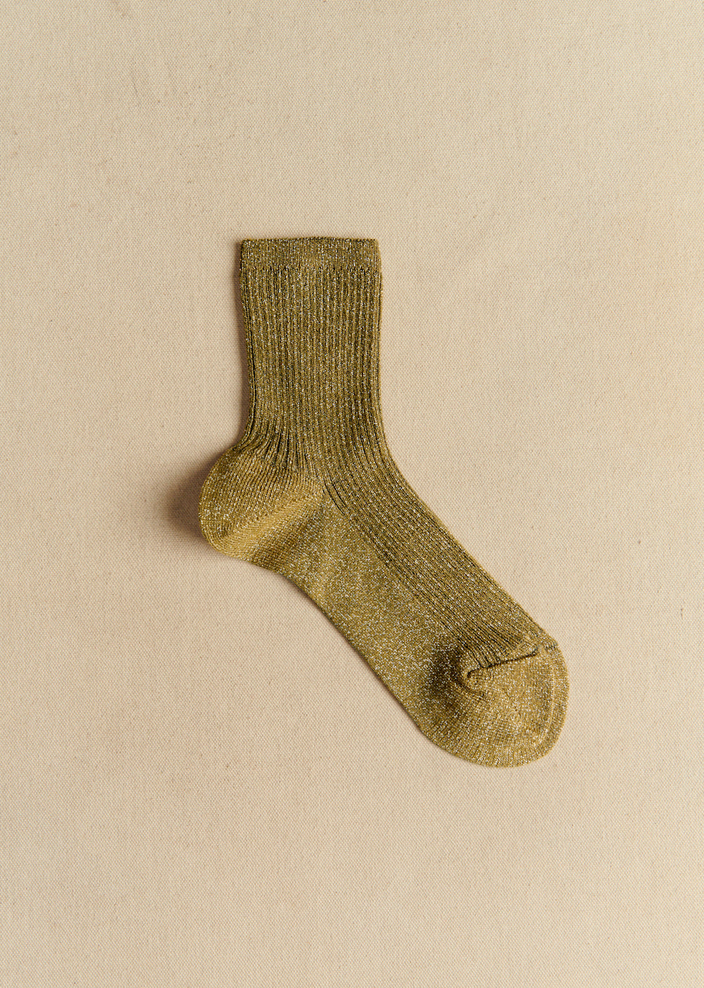 Lurex Socks - Olive Green
