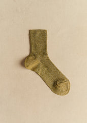 Lurex Socks - Olive Green