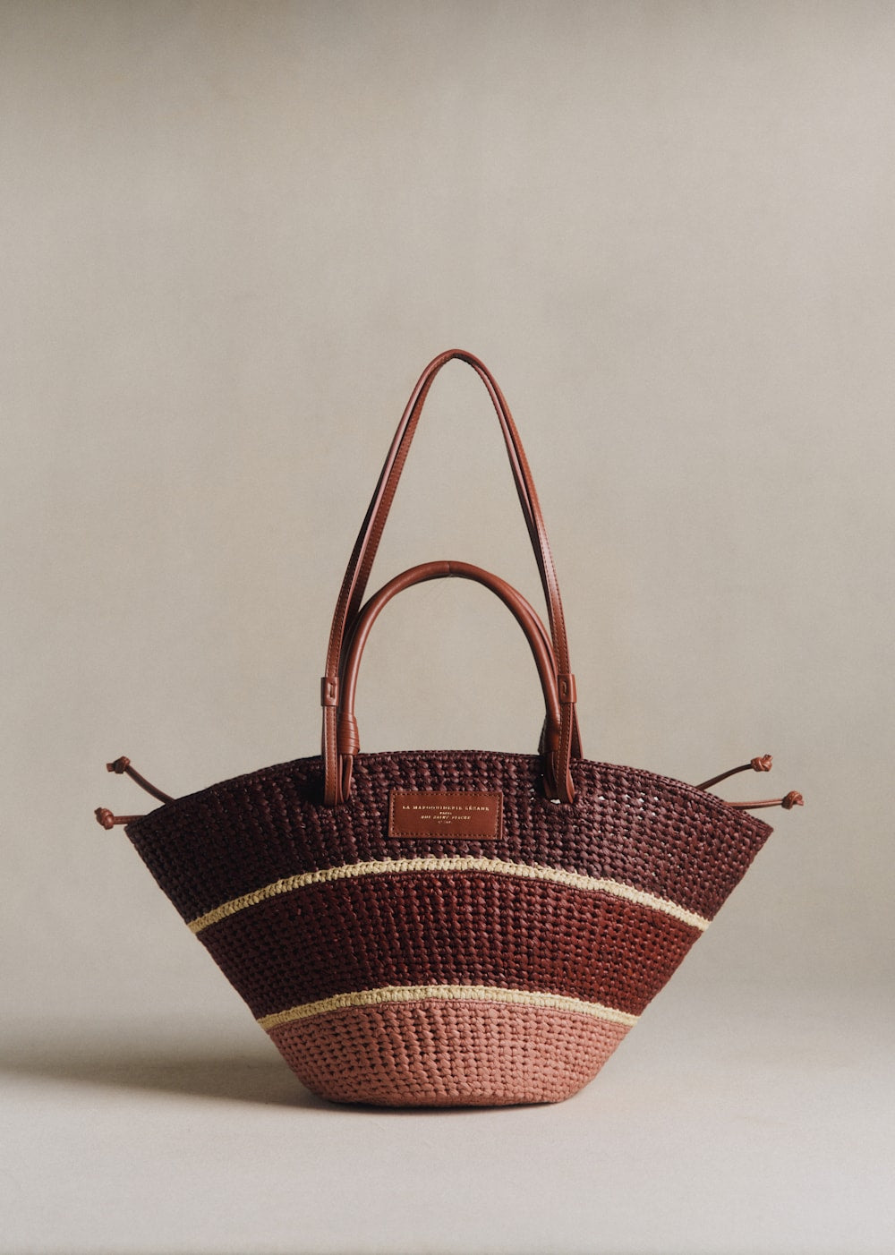 Justine Basket Bag - Multi Pink Raffia