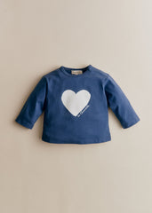 La chamade Bébé T-Shirt - Indigo Blue Ecru