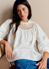 Sunday Blouse - Ecru With Embroidery