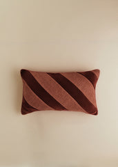Linen Canvas and Velvet Cushion - Small size - Sienna