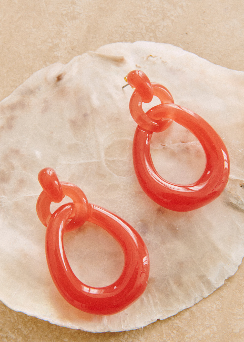 Selma Earrings - Coral