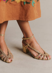Natacha Sandals - Smooth Braided Gold
