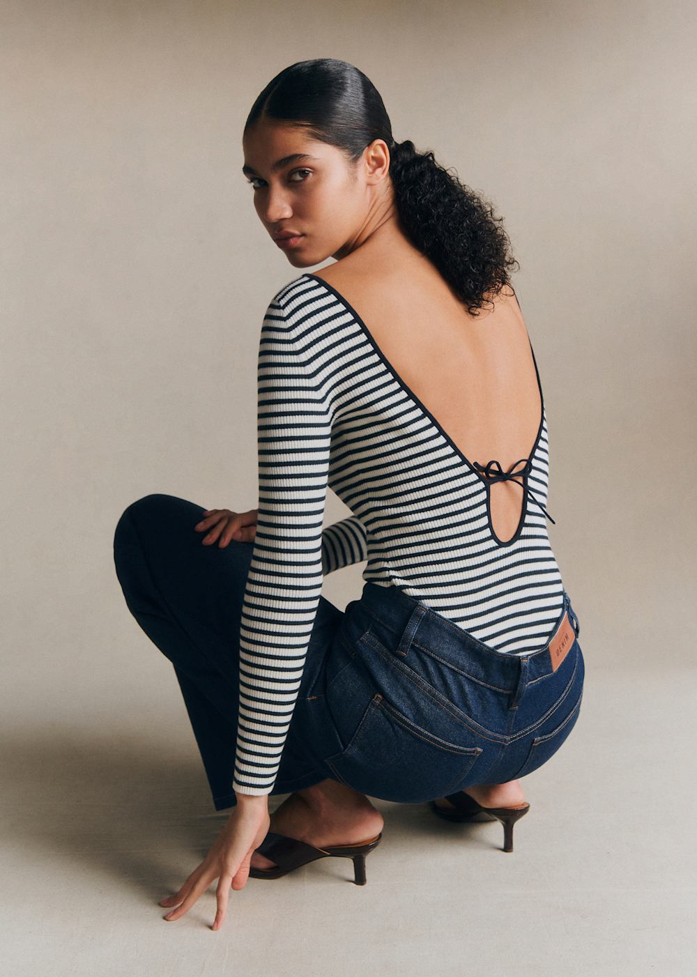 Julian Bodysuit - Cream Navy
