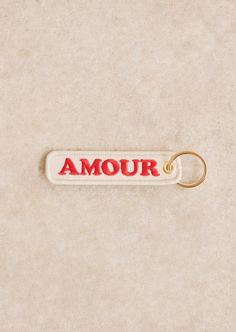 Embroidered Key Ring - Red Amour