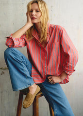 Max Shirt - Red And Ecru Stripes