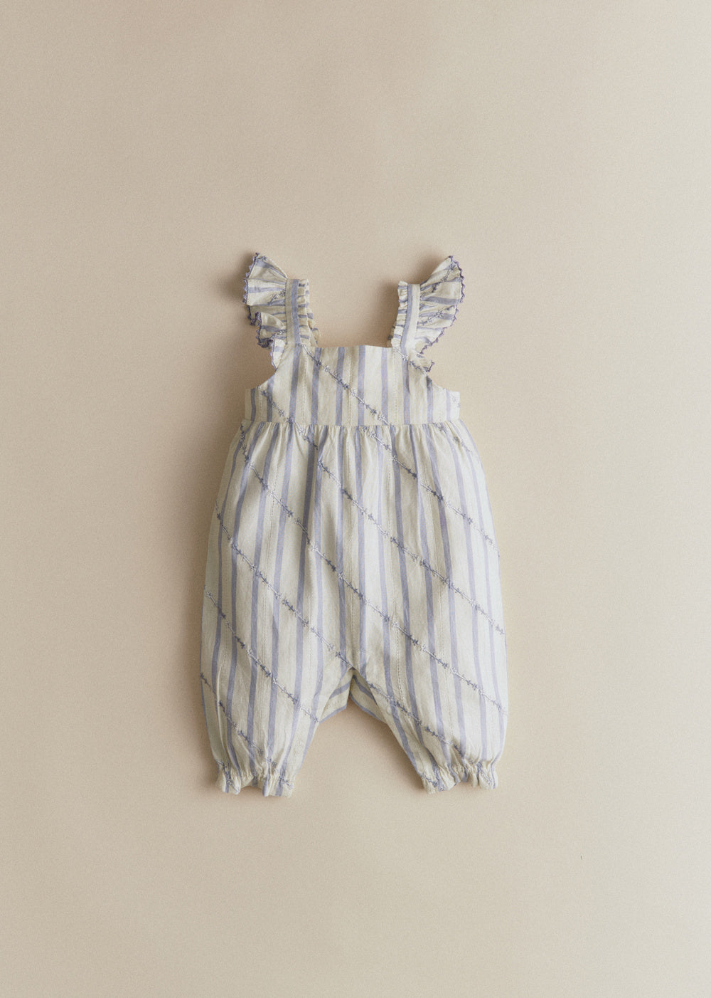 Zita Jumpsuit - Lavender Striped Embroidery