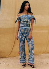 FAUSTO - Sézane x Inoui Editions Pant - Blue Shells Print