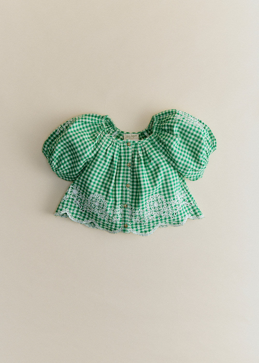 Amanie Blouse - Green Gingham