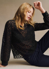 Jesse Blouse - Plain Black Guipure