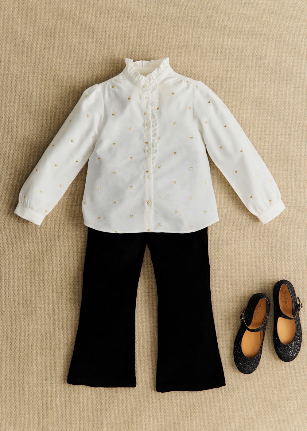 Chlo Shirt - Gold Heart Embroidery