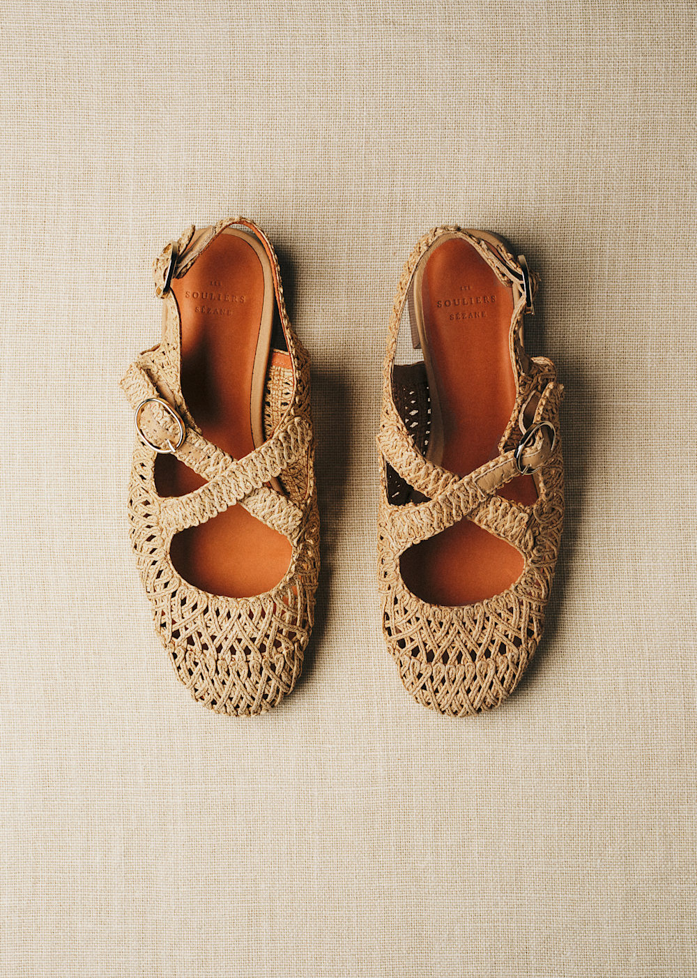 Low Nala Ballerinas - Natural Woven Textile