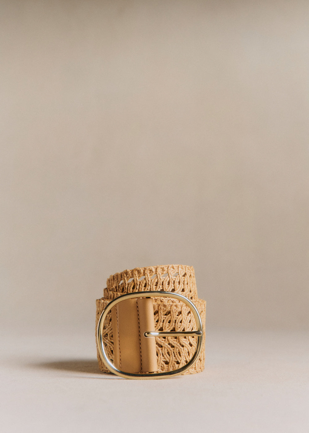 Nala Belt - Woven Beige Textile