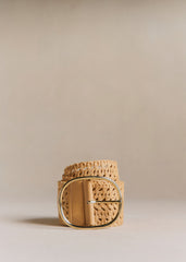 Nala Belt - Woven Beige Textile