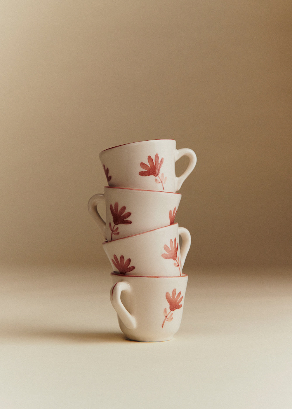 Set of 4 espresso cups - Little Flower - Sienna