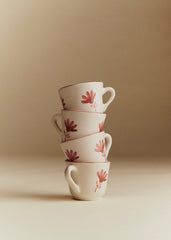 Set of 4 espresso cups - Little Flower - Sienna