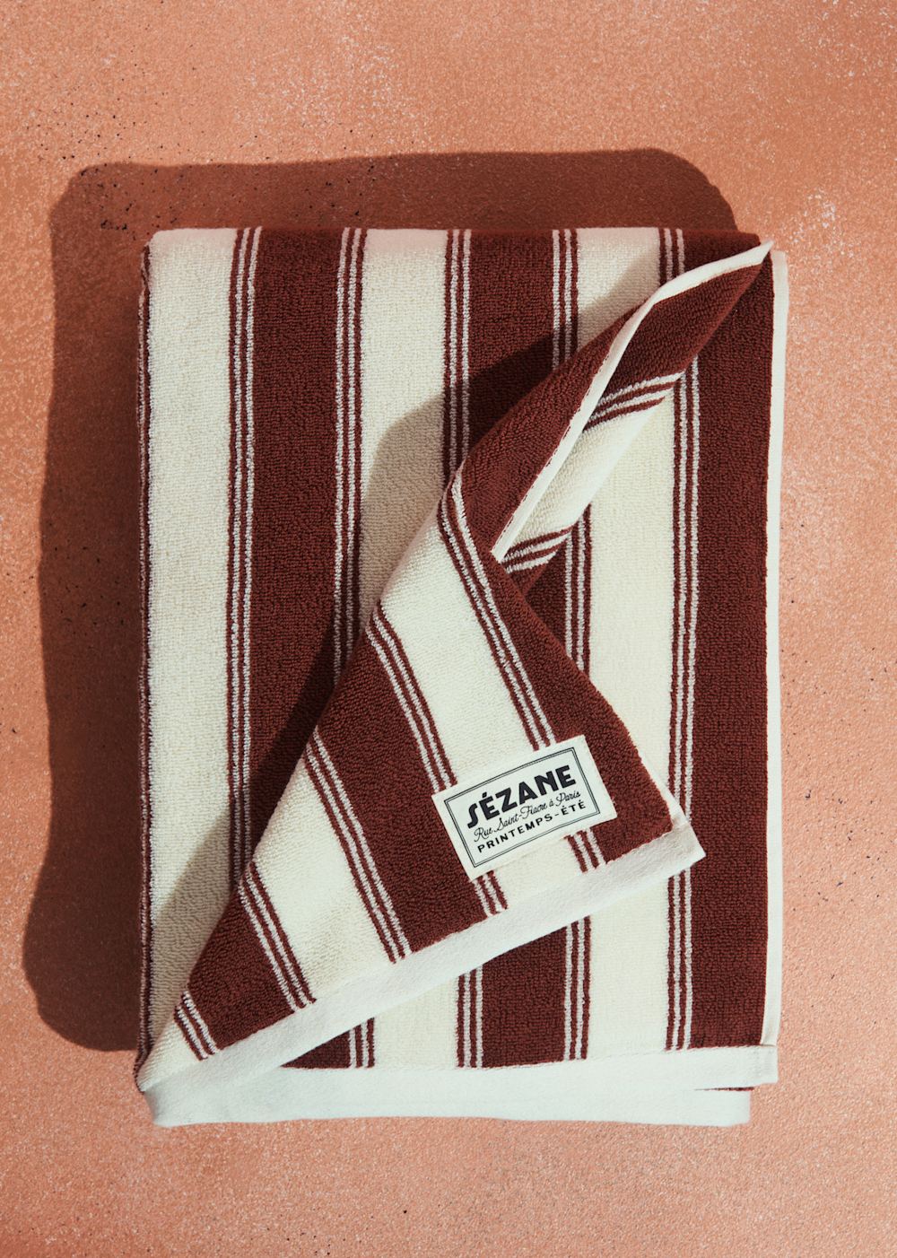 Striped Beach Towel - Terracotta