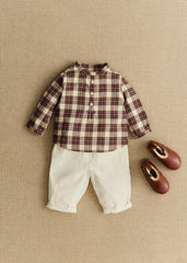 Sacha Shirt - Ecru Red Check