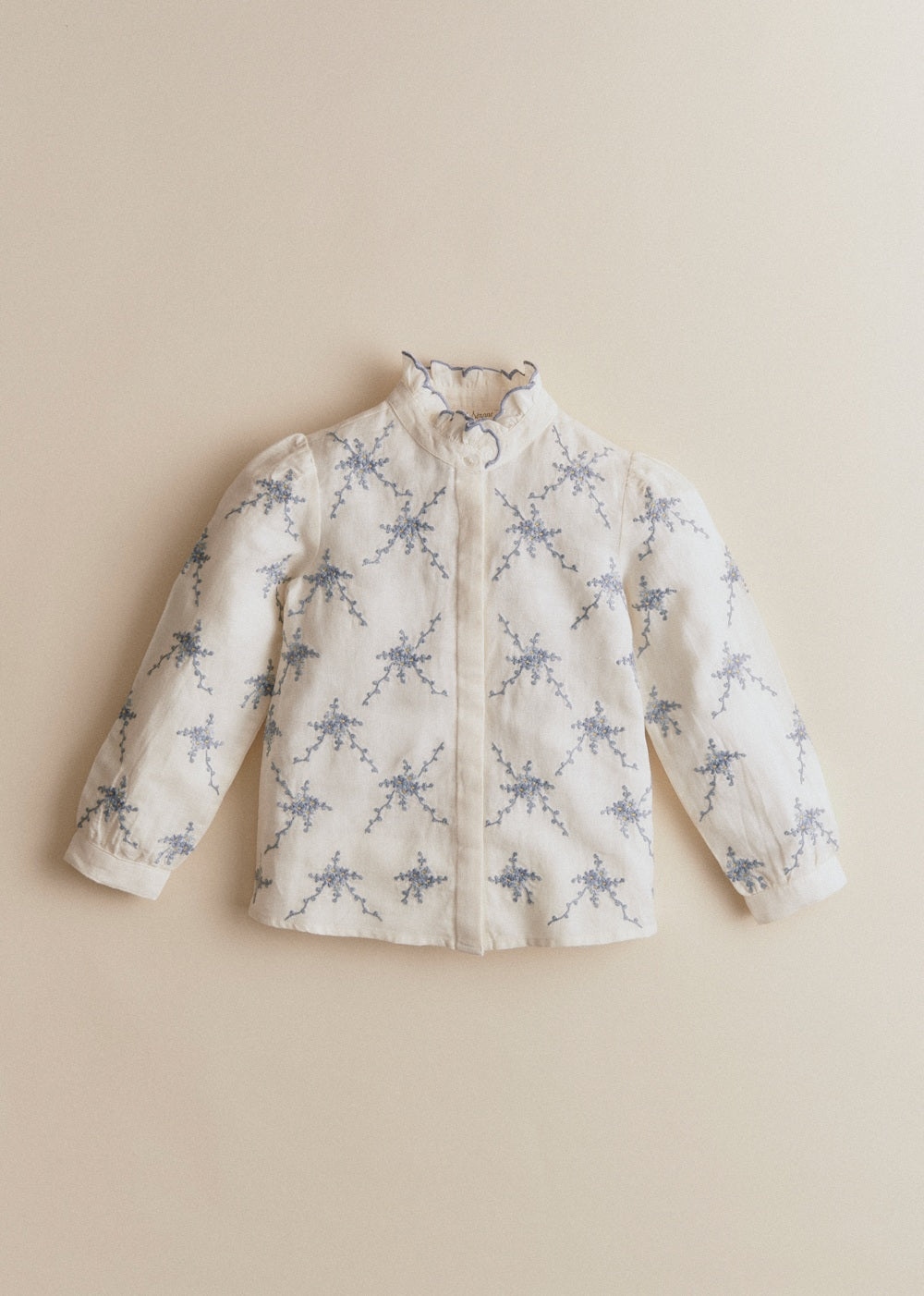 Ambre Shirt - Blue Bouquet Embroidery