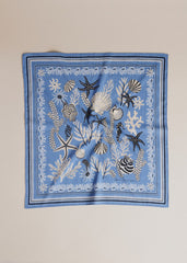 Lupin Scarf - Sézane x Inoui Editions - Blue Shells Print Solidarity Creation