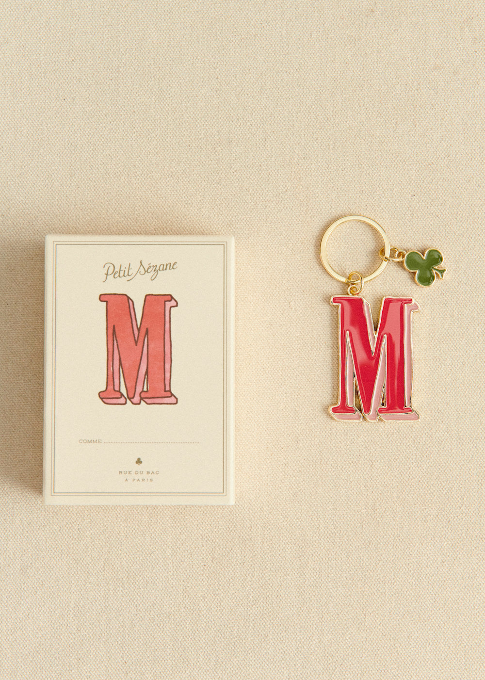 Alphabet key ring - Letter M Red