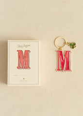 Alphabet key ring - Letter M Red