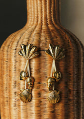Ezra Earrings - Gold Ecru