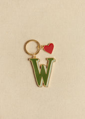 Alphabet key ring - Letter W Green