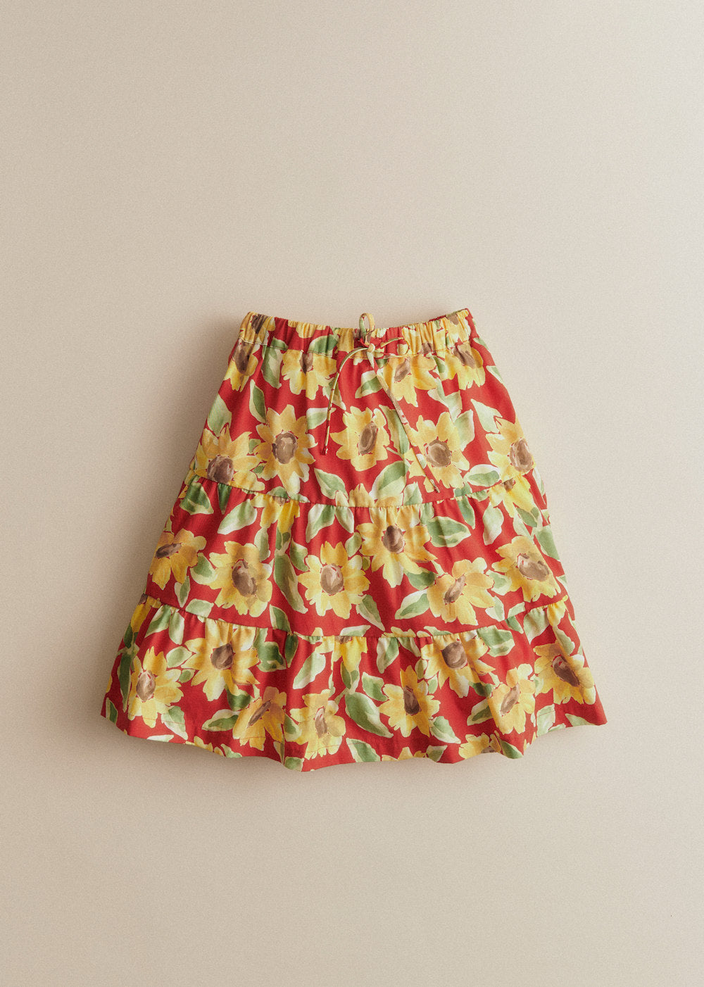 Annabelle Skirt - Red Sunflower Print