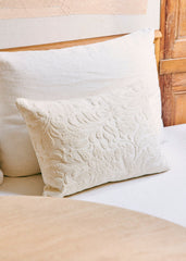 Jacquard Cushion - Large Model - Flower Duo Ecru