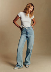 The Wide Leg Trousers - Light Blue