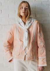 Dakota Jacket - Sézane x SEA NY - Pastel Pink With Ecru Embroidery