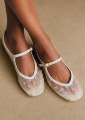 Aubane Low Babies - Cream Mesh With Dots