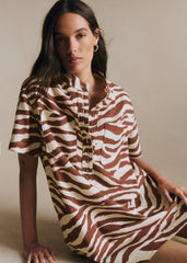 Sonali Dress - Earth Zebra Print