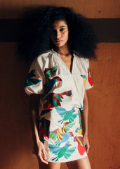 Celestyne Blouse - Sézane x Inoui Editions - Parrot Placement Embroidery