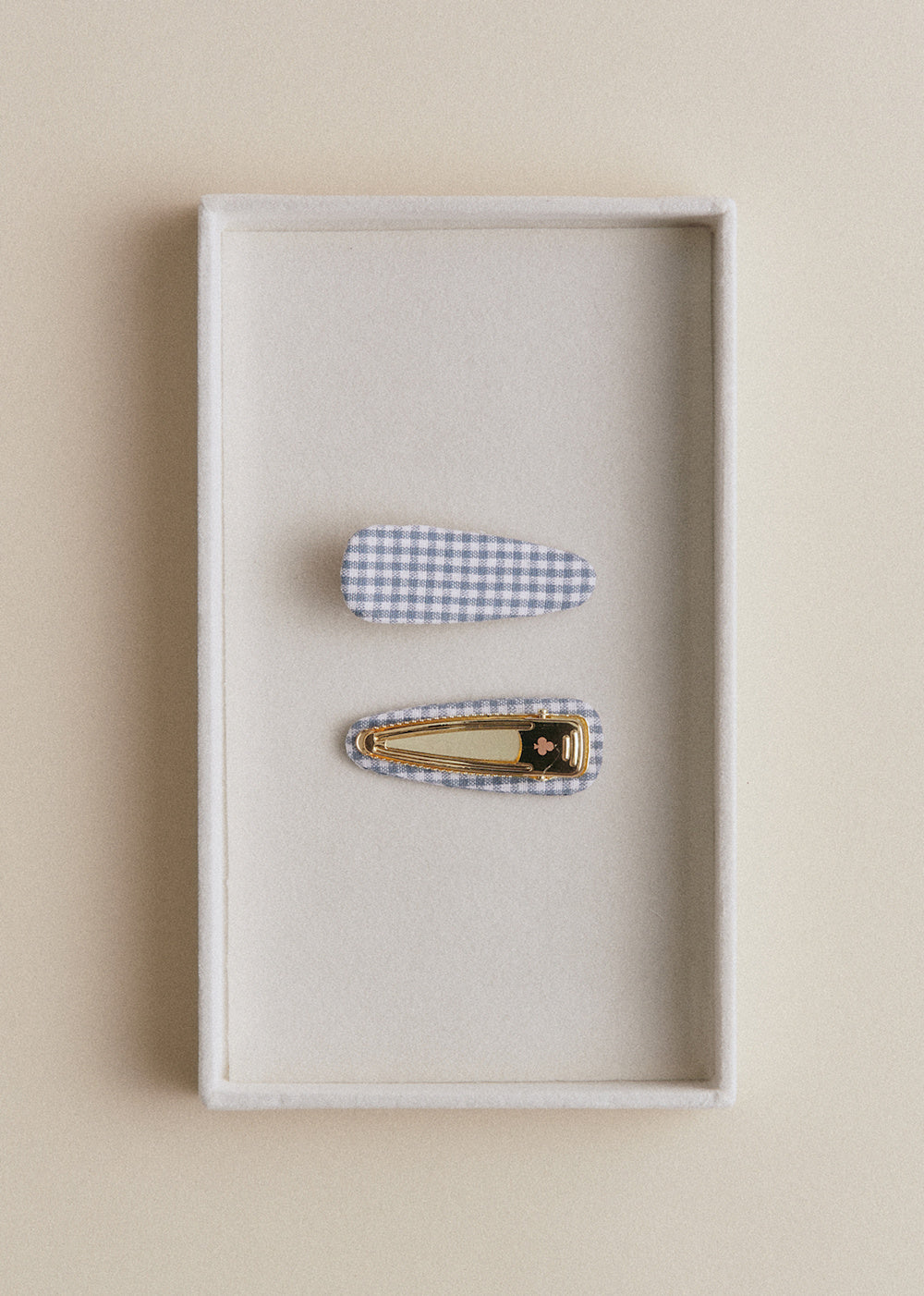 Set Of 2 Hair Clips - Vichy Navy