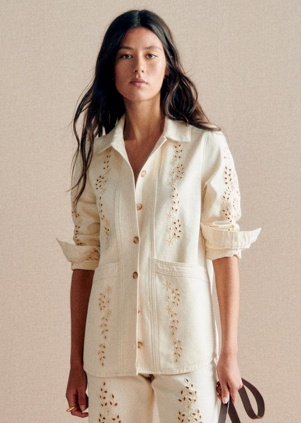 Will Jacket - Ecru With Ivy Embroidery