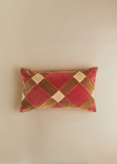Velvet Patchwork cushion - Small model - Blush And Caramel
