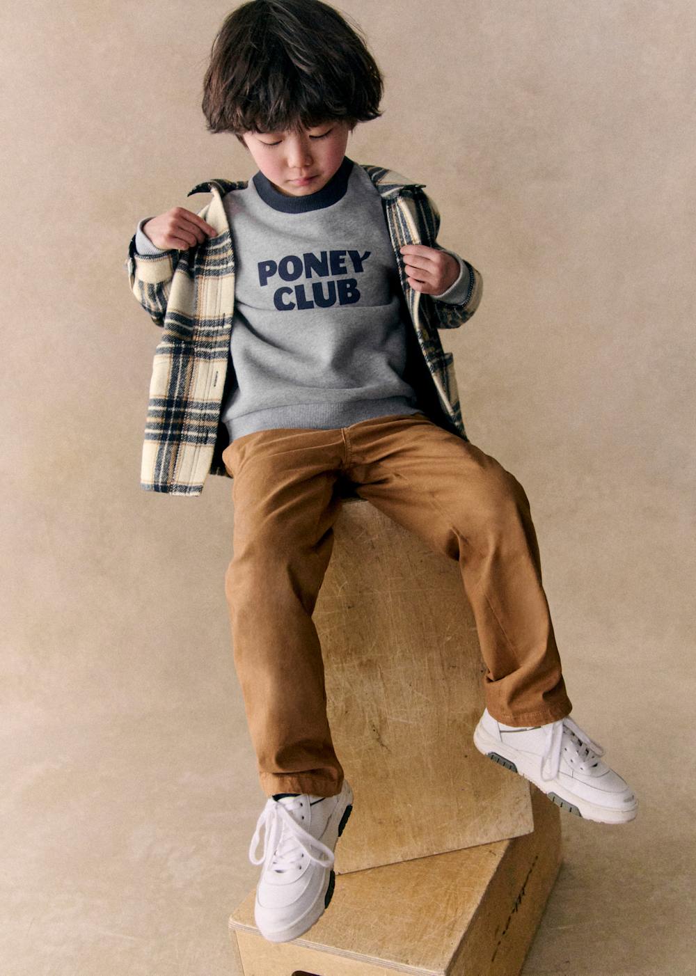 Poney Club Sweat-Shirt - Mottled Grey Navy