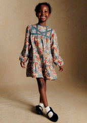 Loren Dress - Rose And Polka Dot Patchwork