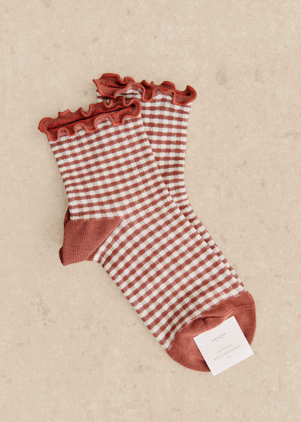Vichy Socks - Burgundy